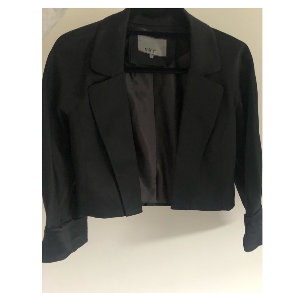 Mint cropped blazer jacket